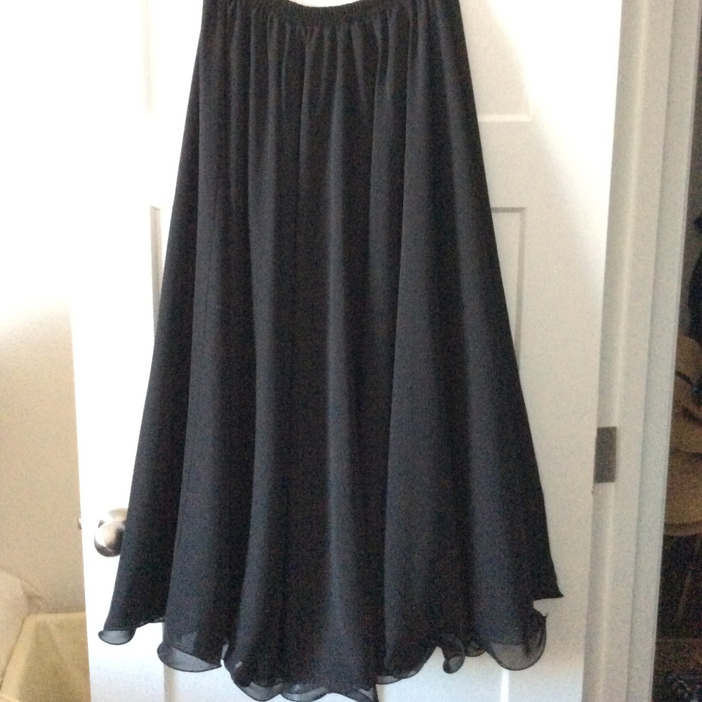 Black double layer Chiffon Circle skirt - W's Med/Large